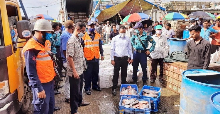 চট্টগ্রাম মাছের আড়তে অভিযান চালিয়ে প্রায় এক টন পিরানহা মাছ জব্দ